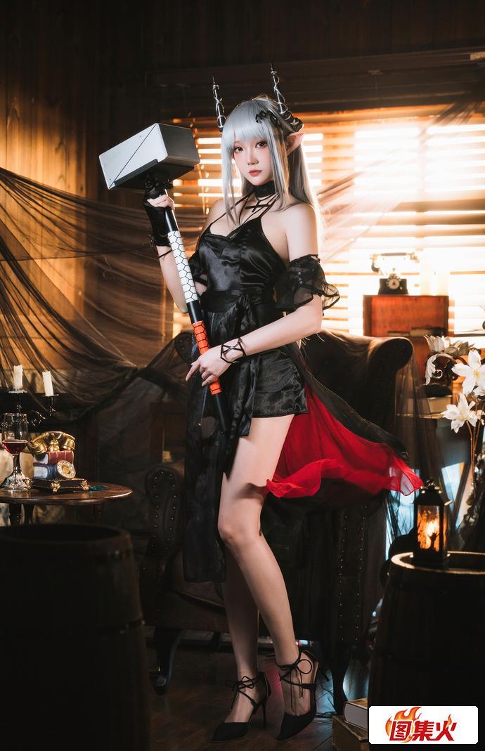 oyh4v 银发女神!瓜希酱泥岩音律联觉零号特工COS可爱的精灵耳朵独具匠心