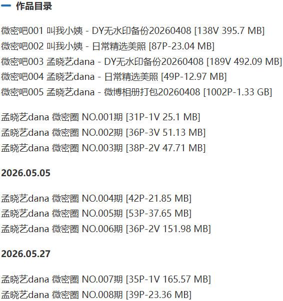 孟晓艺dana – 微密圈等写真&amp;视频合集【持续更新中】