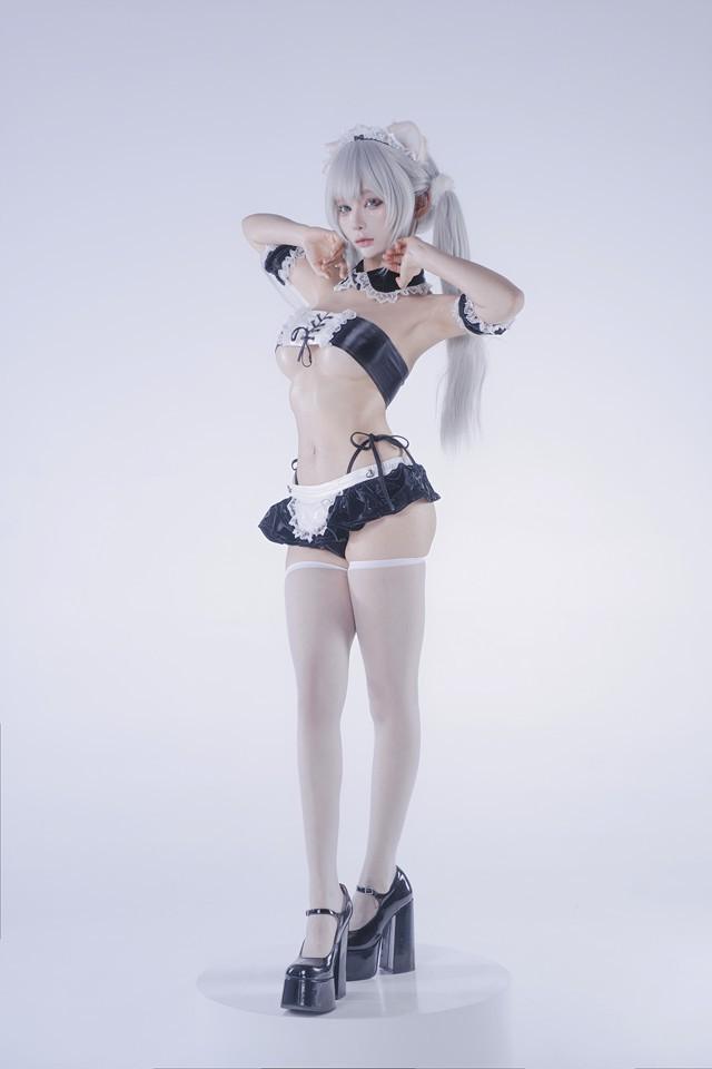 蠢沫沫 – NO.400 白发粉猫 [22P-75MB]