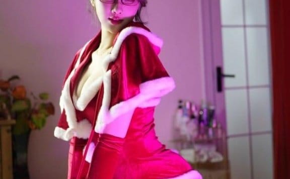 [微密圈]轩子巨二兔 –圣诞白色马油袜 [22P-34M]